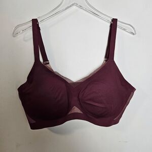 Honeylove Crossover Wireless Bra Runway LWBR0302 Women's Fig Red Size 1X